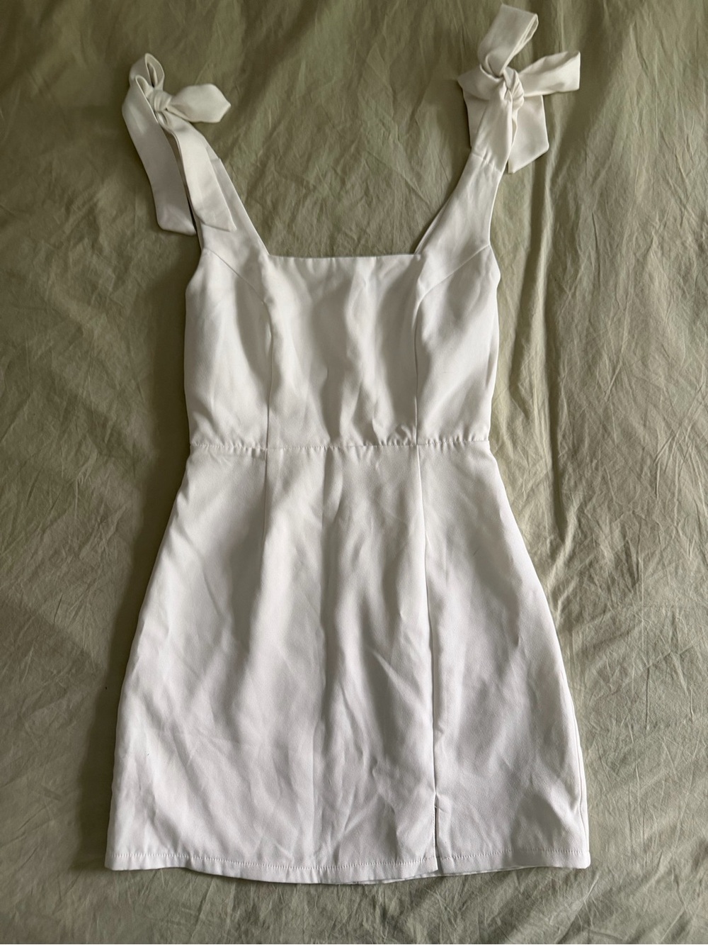 Lulu's White Tie-Strap Mini Dress